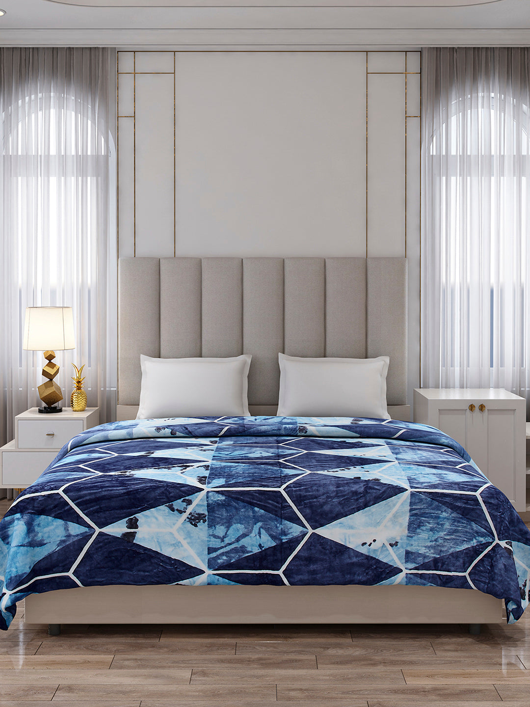 Printed Double Bed 233 GSM Blanket for AC Room - (Plushy)