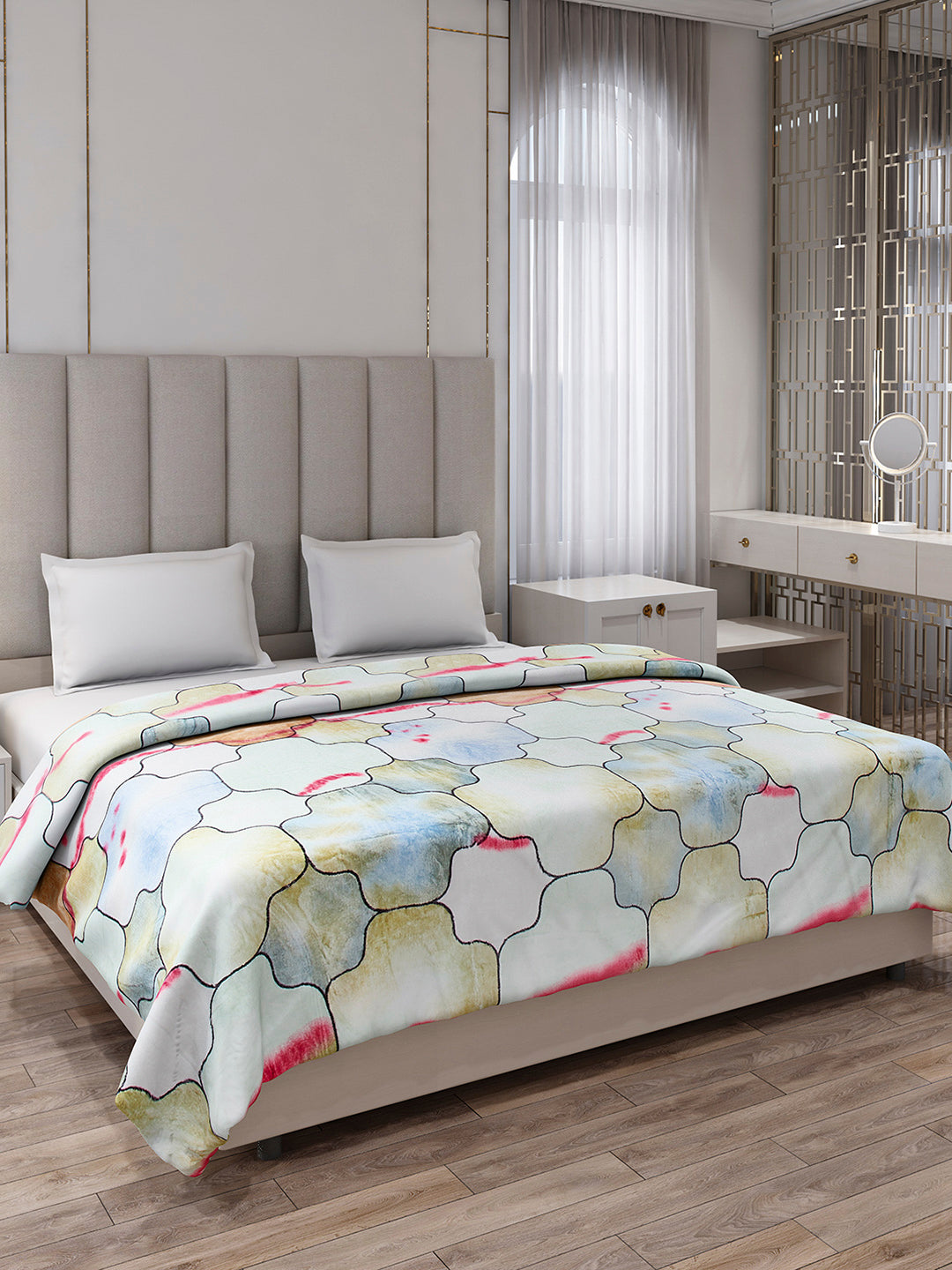 Printed Double Bed 233 GSM Blanket for AC Room - (Plushy)