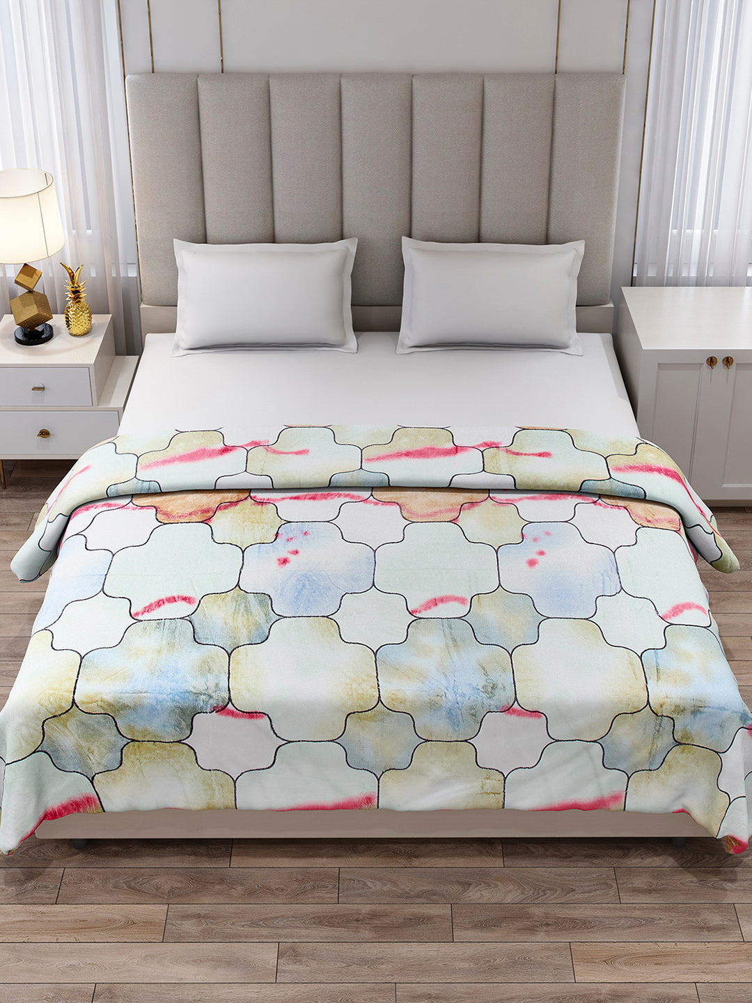 Printed Double Bed 233 GSM Blanket for AC Room - (Plushy)