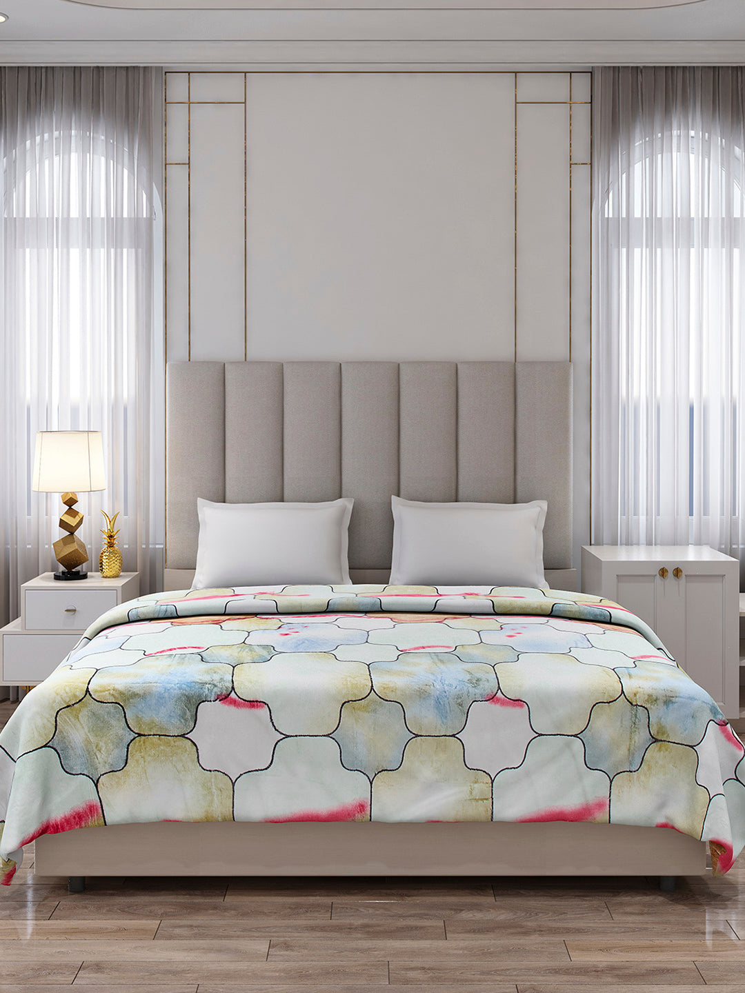 Printed Double Bed 233 GSM Blanket for AC Room - (Plushy)