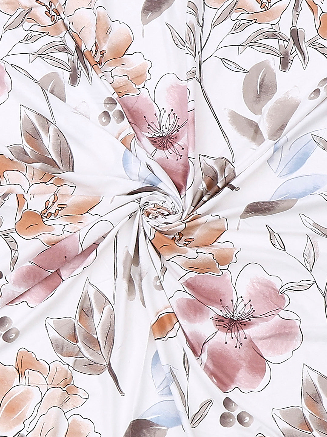110 GSM Polyester Double Bed 1 Bedsheet with 2 Pillow Cover (Aromatica)