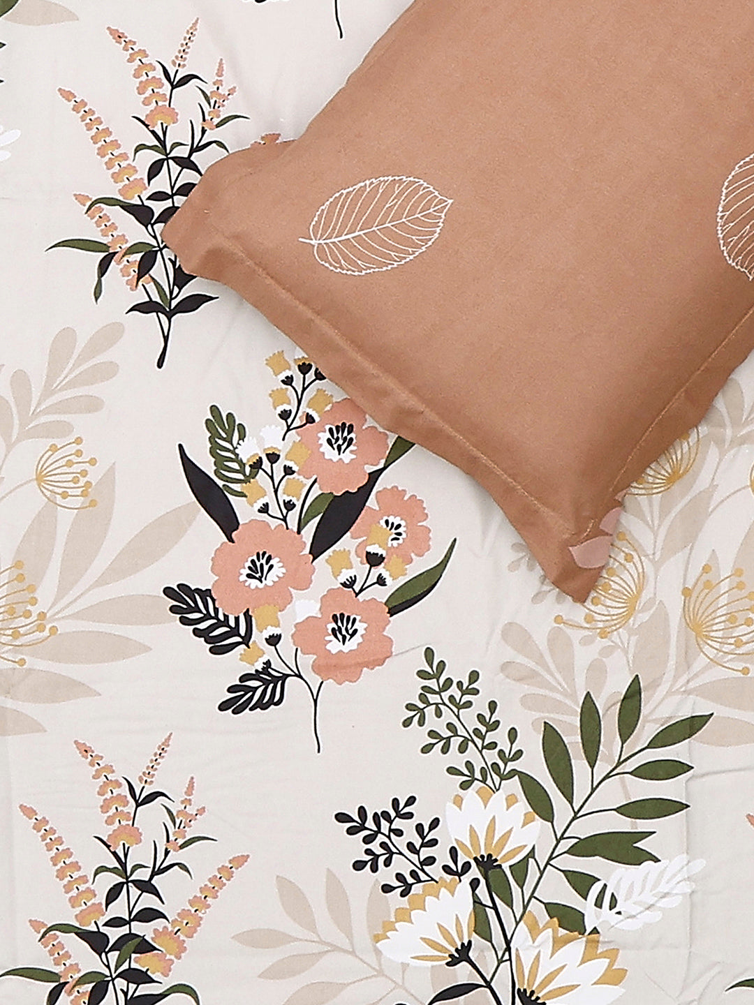 110 GSM Polyester Double Bed 1 Bedsheet with 2 Pillow Cover (Aromatica)