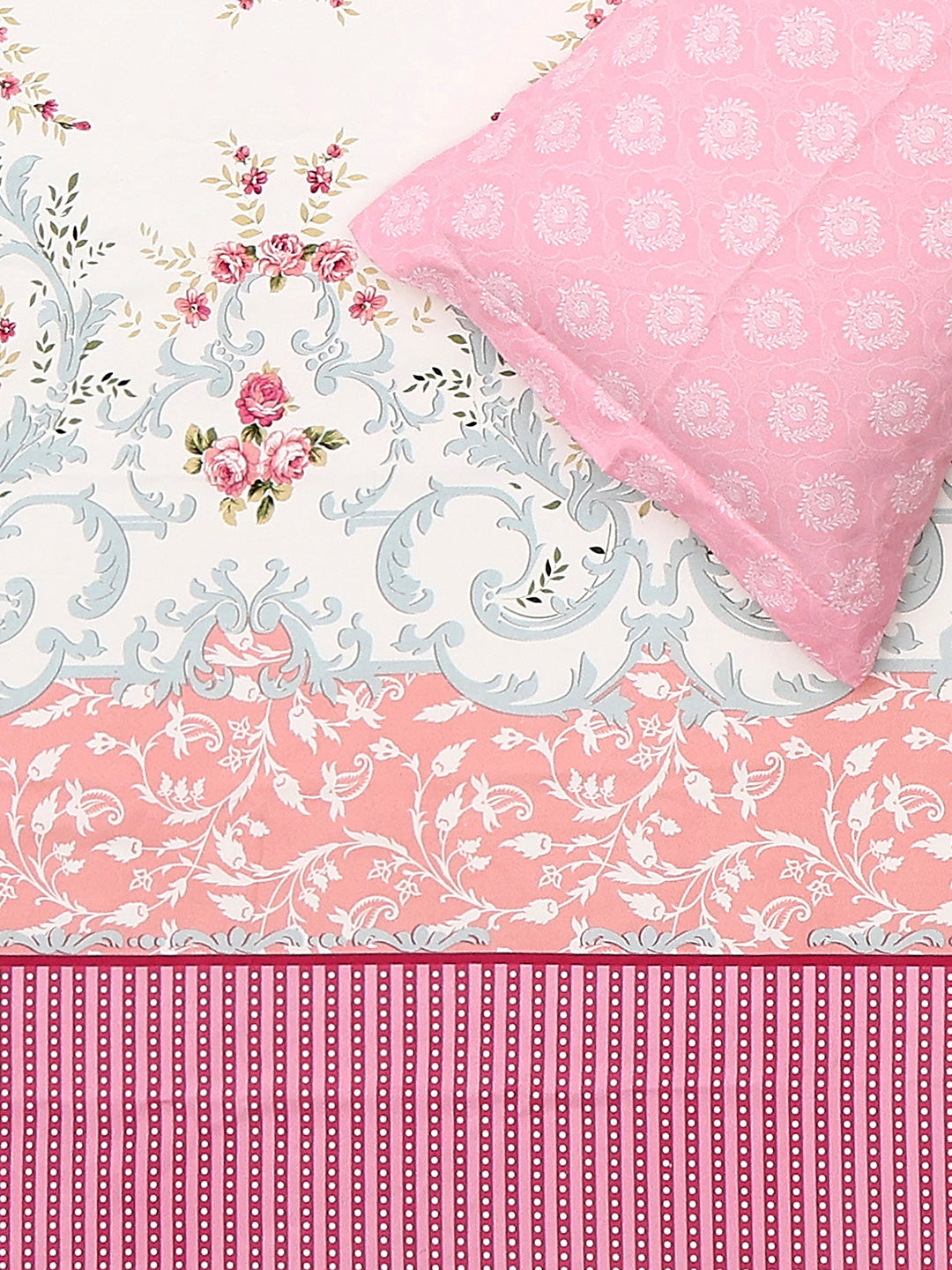 110 GSM Polyester Double Bed 1 Bedsheet with 2 Pillow Cover (Aromatica)