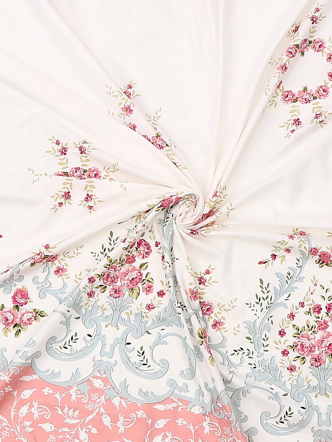 110 GSM Polyester Double Bed 1 Bedsheet with 2 Pillow Cover (Aromatica)