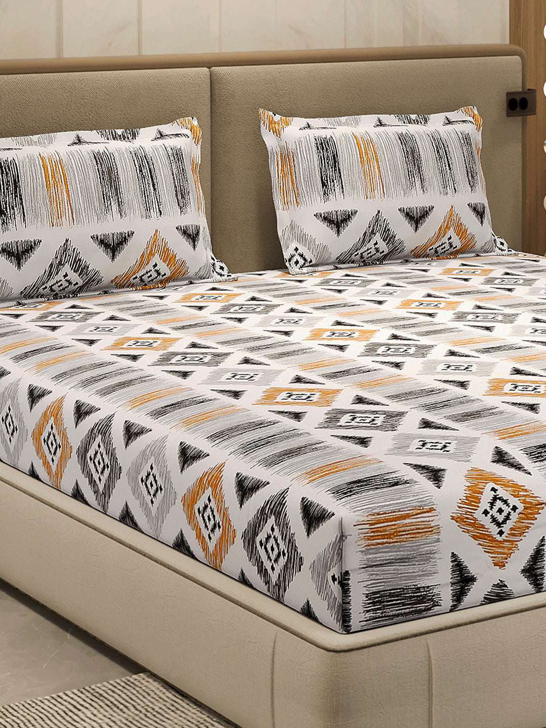 210 TC 100% Bamboo King 1 Bedsheet with 2 Pillow Cover (Eco-Ease)