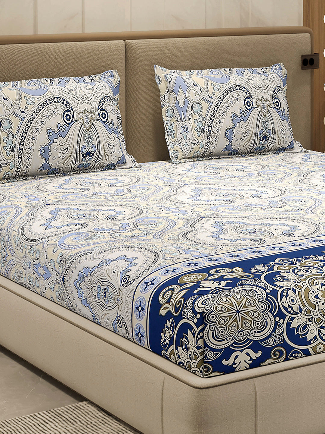210 TC 100% Bamboo King 1 Bedsheet with 2 Pillow Cover (Eco-Ease)