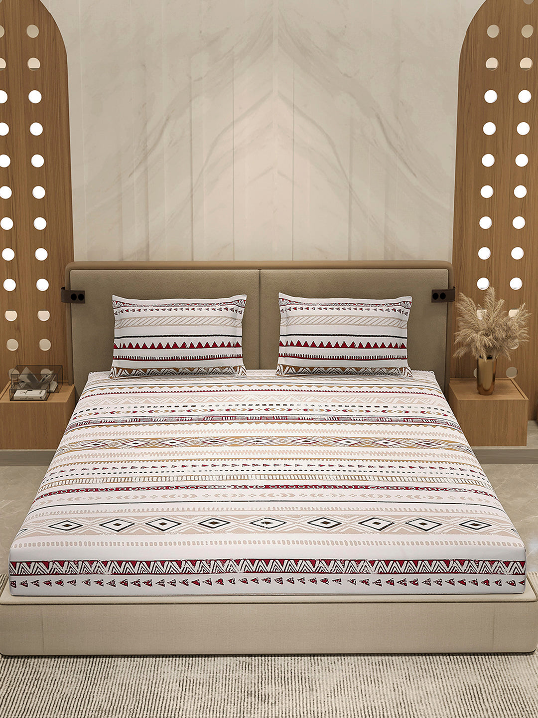 210 TC 100% Bamboo King 1 Bedsheet with 2 Pillow Cover (Eco-Ease)