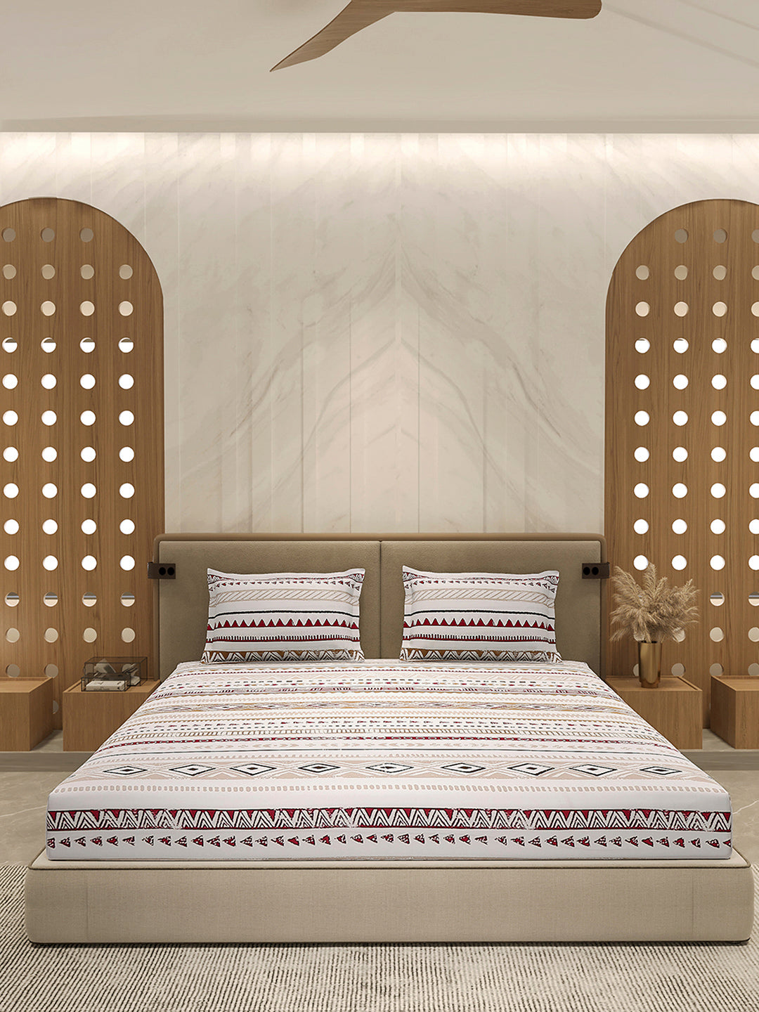 210 TC 100% Bamboo King 1 Bedsheet with 2 Pillow Cover (Eco-Ease)