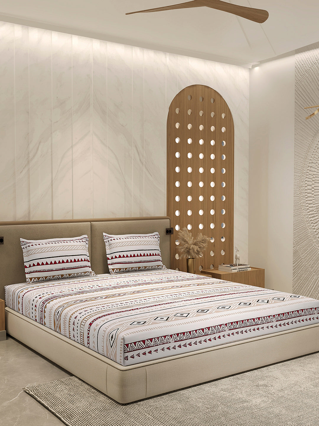210 TC 100% Bamboo King 1 Bedsheet with 2 Pillow Cover (Eco-Ease)