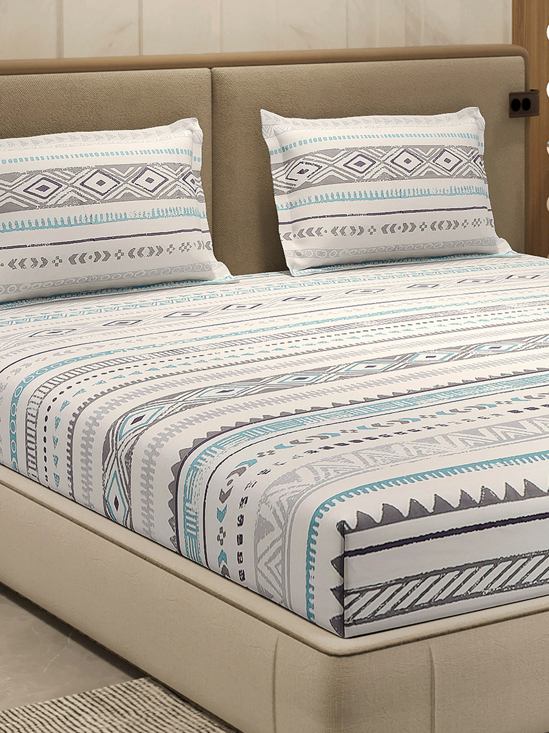 210 TC 100% Bamboo King 1 Bedsheet with 2 Pillow Cover (Eco-Ease)