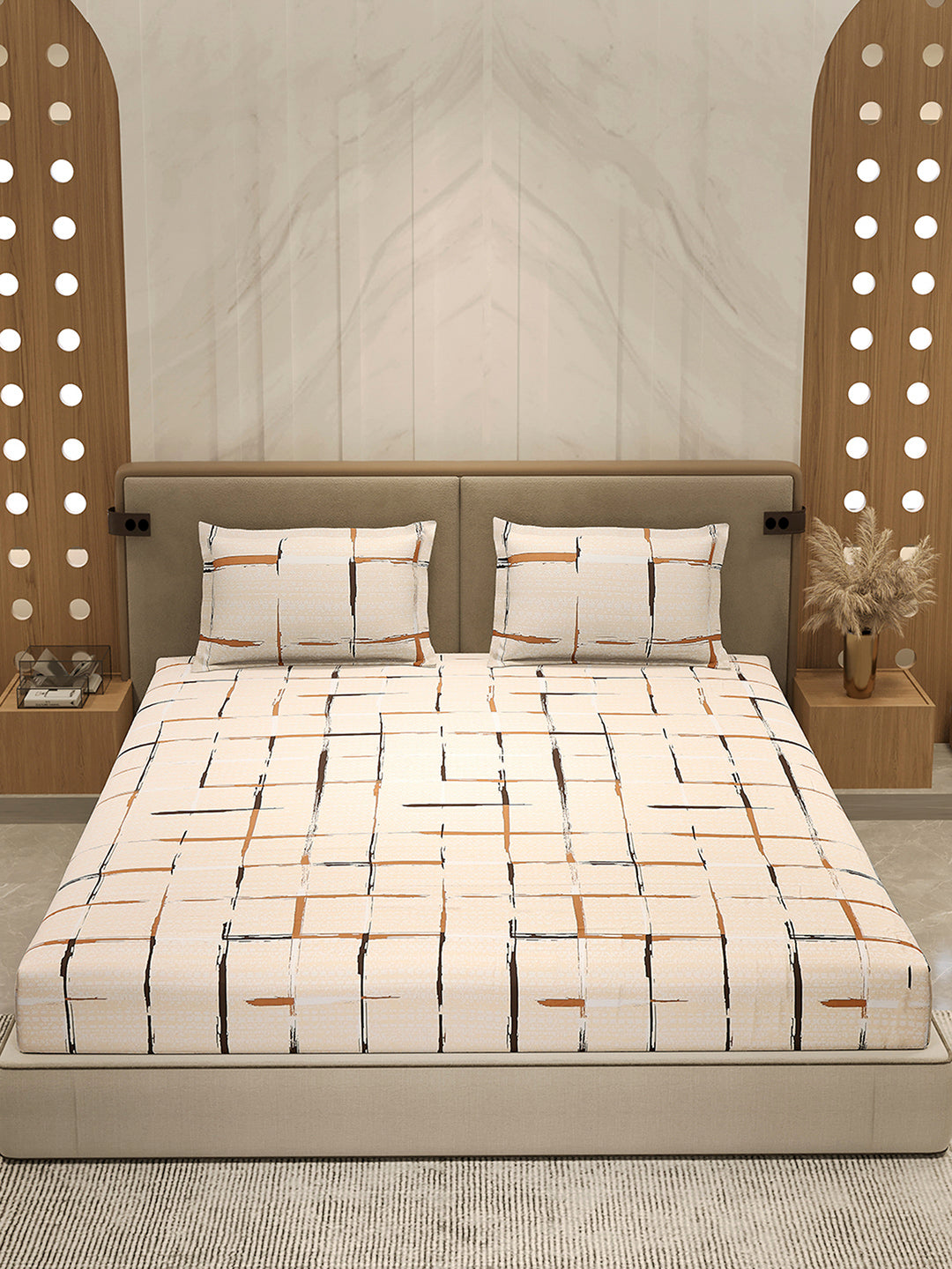 210 TC 100% Bamboo King 1 Bedsheet with 2 Pillow Cover (Eco-Ease)