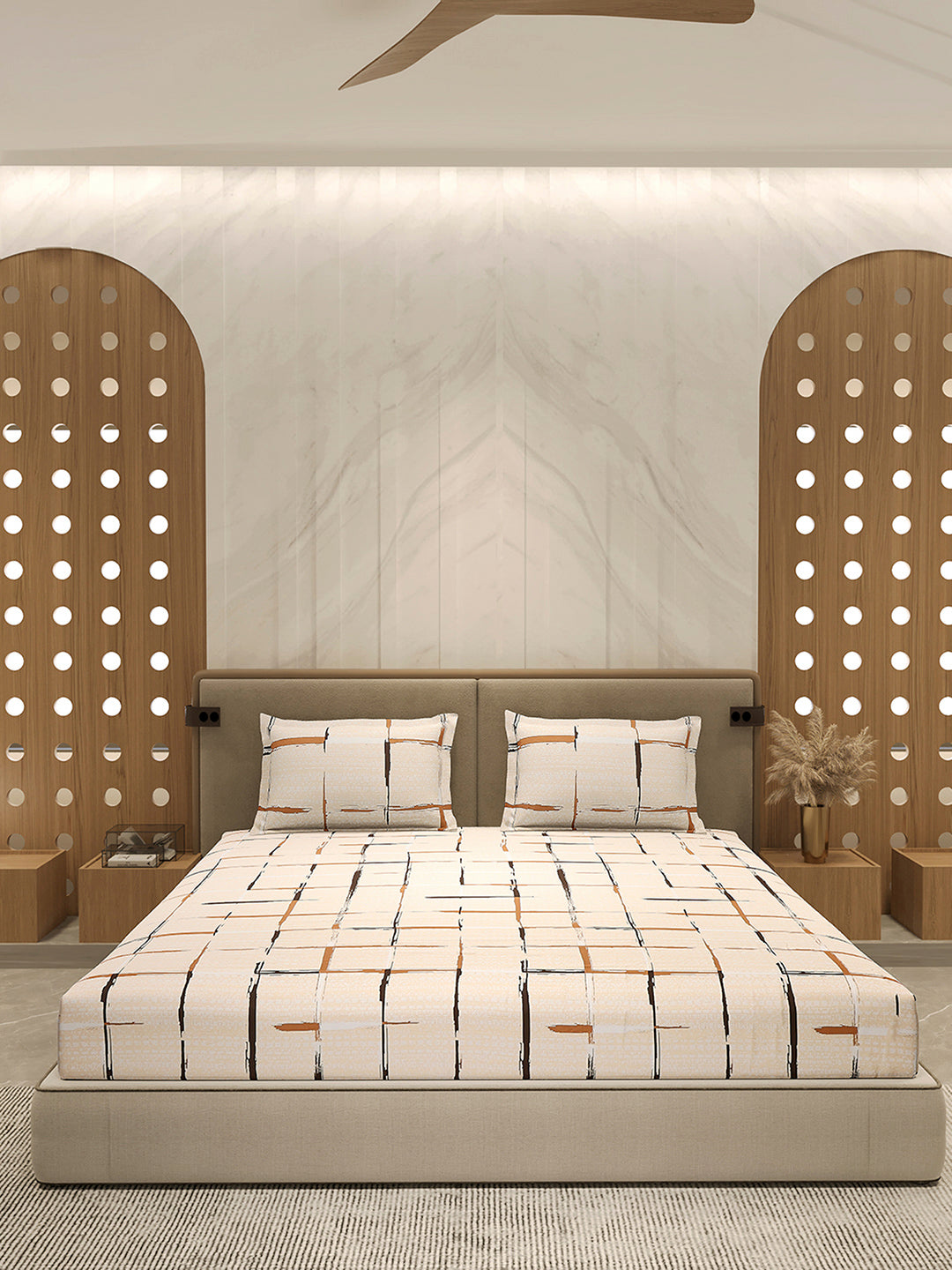 210 TC 100% Bamboo King 1 Bedsheet with 2 Pillow Cover (Eco-Ease)