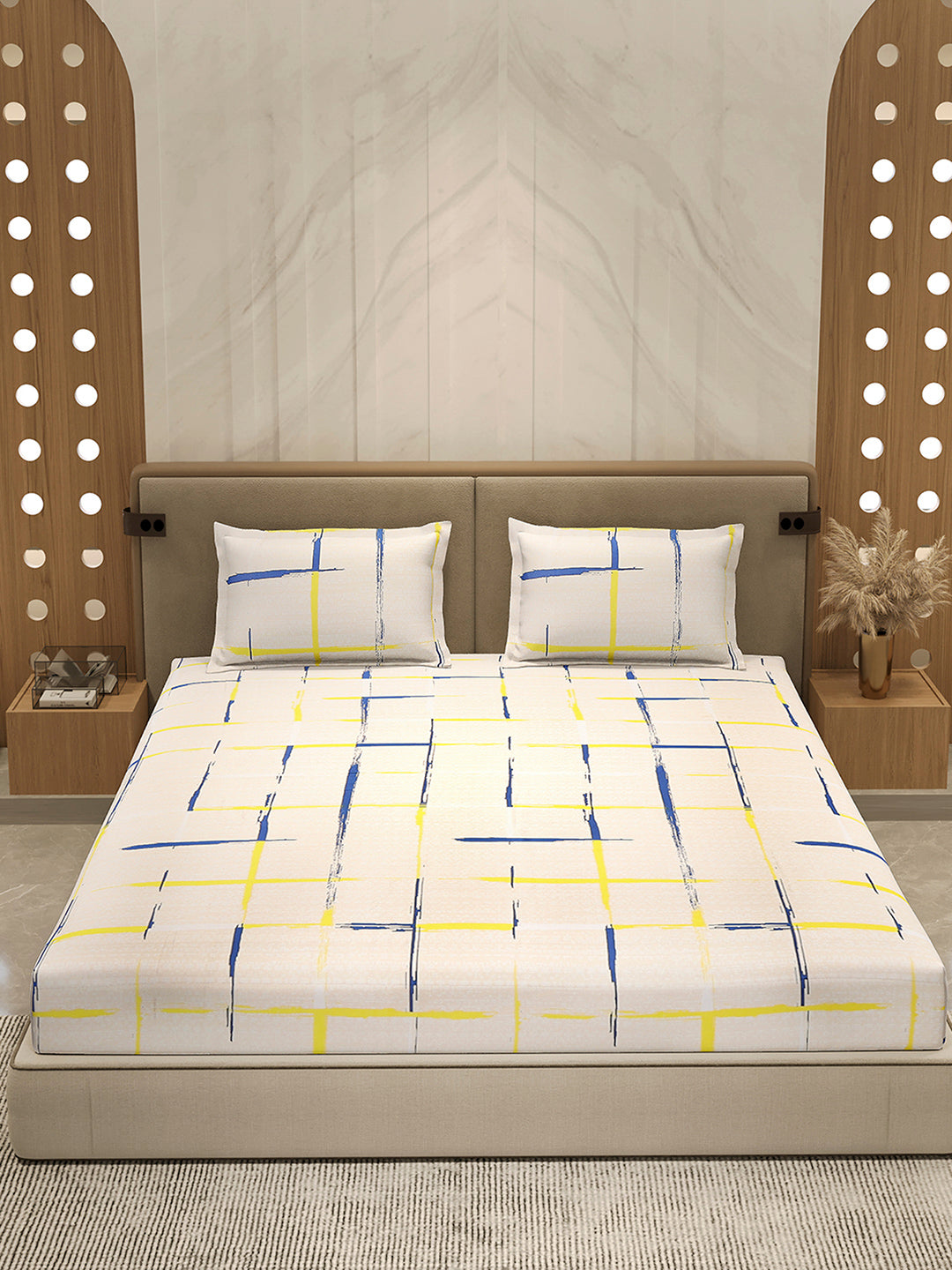 210 TC 100% Bamboo King 1 Bedsheet with 2 Pillow Cover (Eco-Ease)