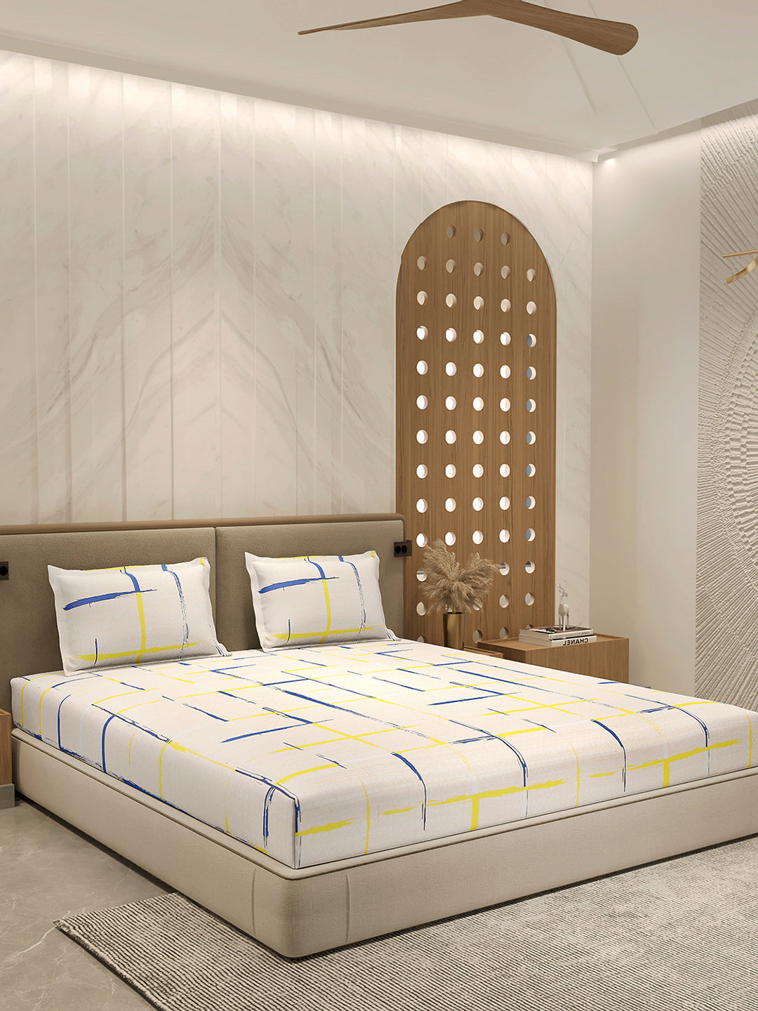 210 TC 100% Bamboo King 1 Bedsheet with 2 Pillow Cover (Eco-Ease)