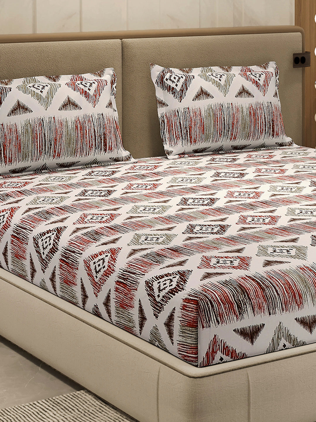 210 TC 100% Bamboo King 1 Bedsheet with 2 Pillow Cover (Eco-Ease)