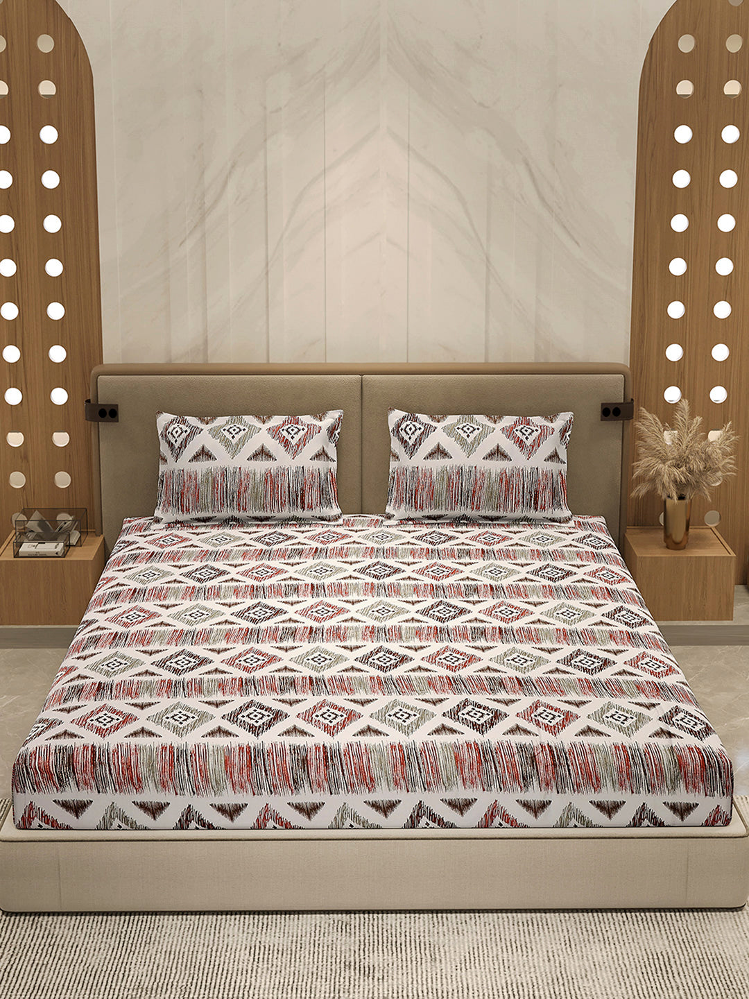 210 TC 100% Bamboo King 1 Bedsheet with 2 Pillow Cover (Eco-Ease)