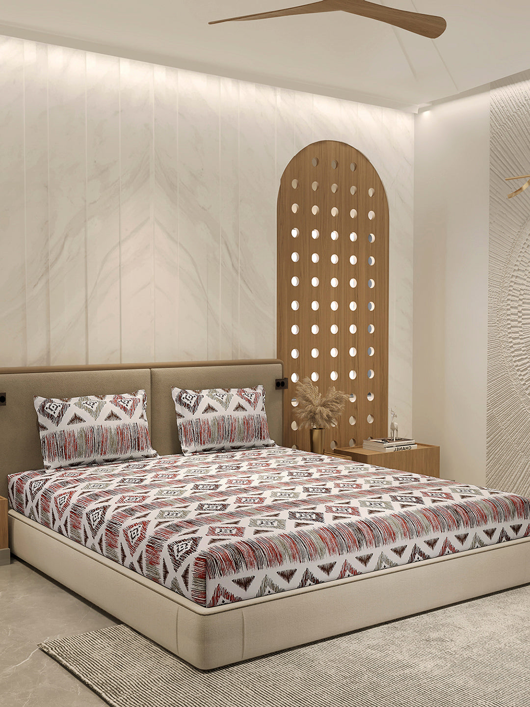 210 TC 100% Bamboo King 1 Bedsheet with 2 Pillow Cover (Eco-Ease)
