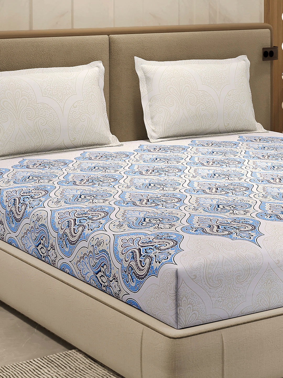 210 TC 100% Bamboo King 1 Bedsheet with 2 Pillow Cover (Eco-Ease)