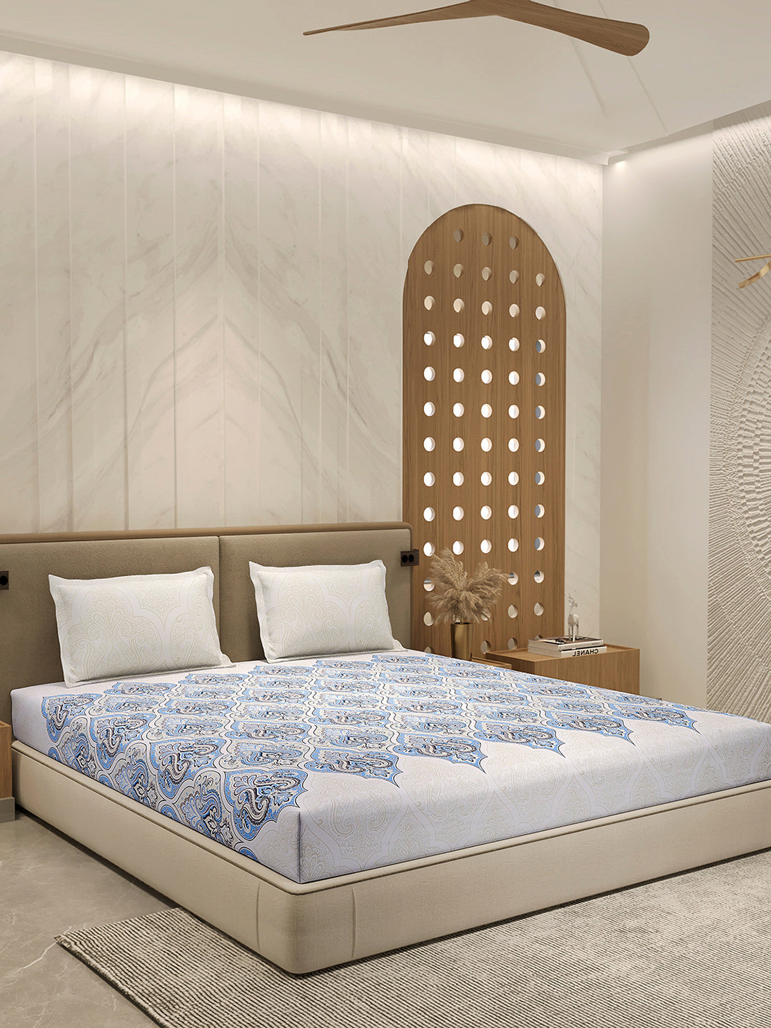 210 TC 100% Bamboo King 1 Bedsheet with 2 Pillow Cover (Eco-Ease)