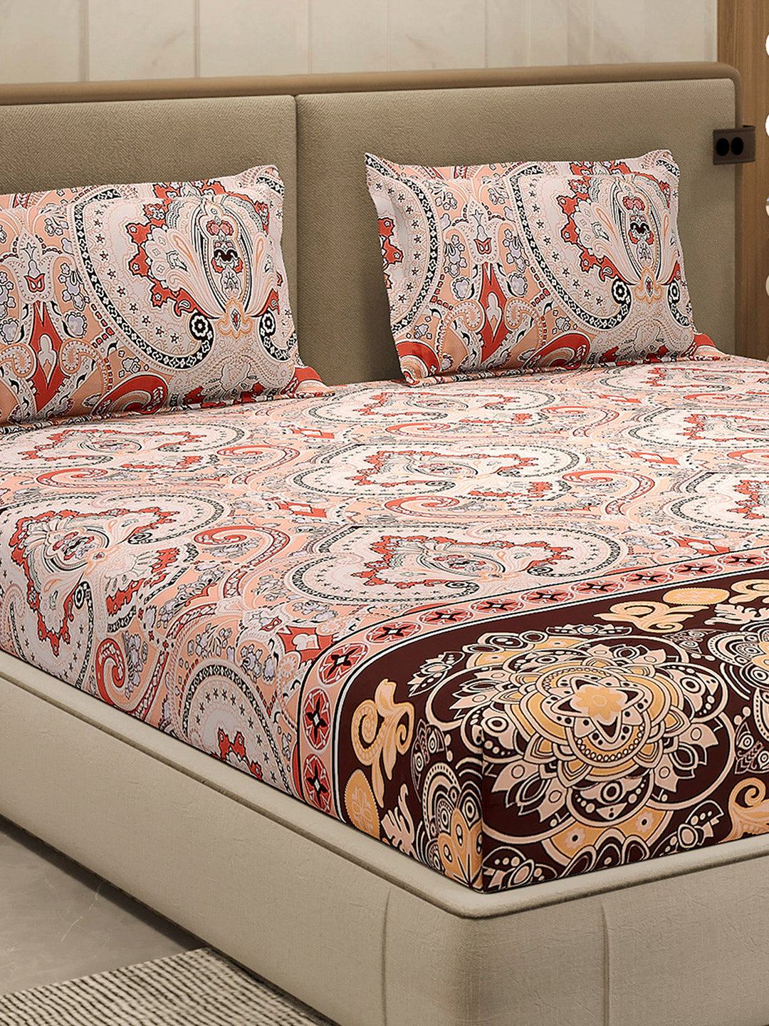 210 TC 100% Bamboo King 1 Bedsheet with 2 Pillow Cover (Eco-Ease)