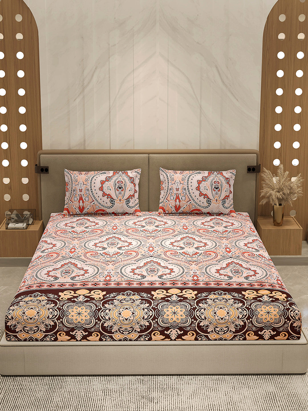 210 TC 100% Bamboo King 1 Bedsheet with 2 Pillow Cover (Eco-Ease)