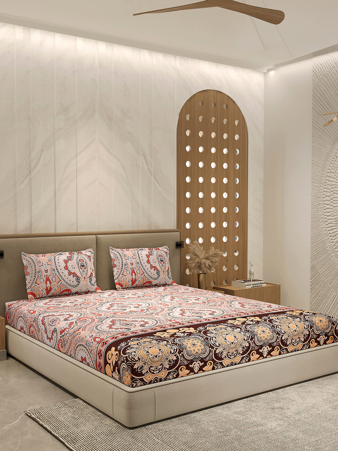 210 TC 100% Bamboo King 1 Bedsheet with 2 Pillow Cover (Eco-Ease)
