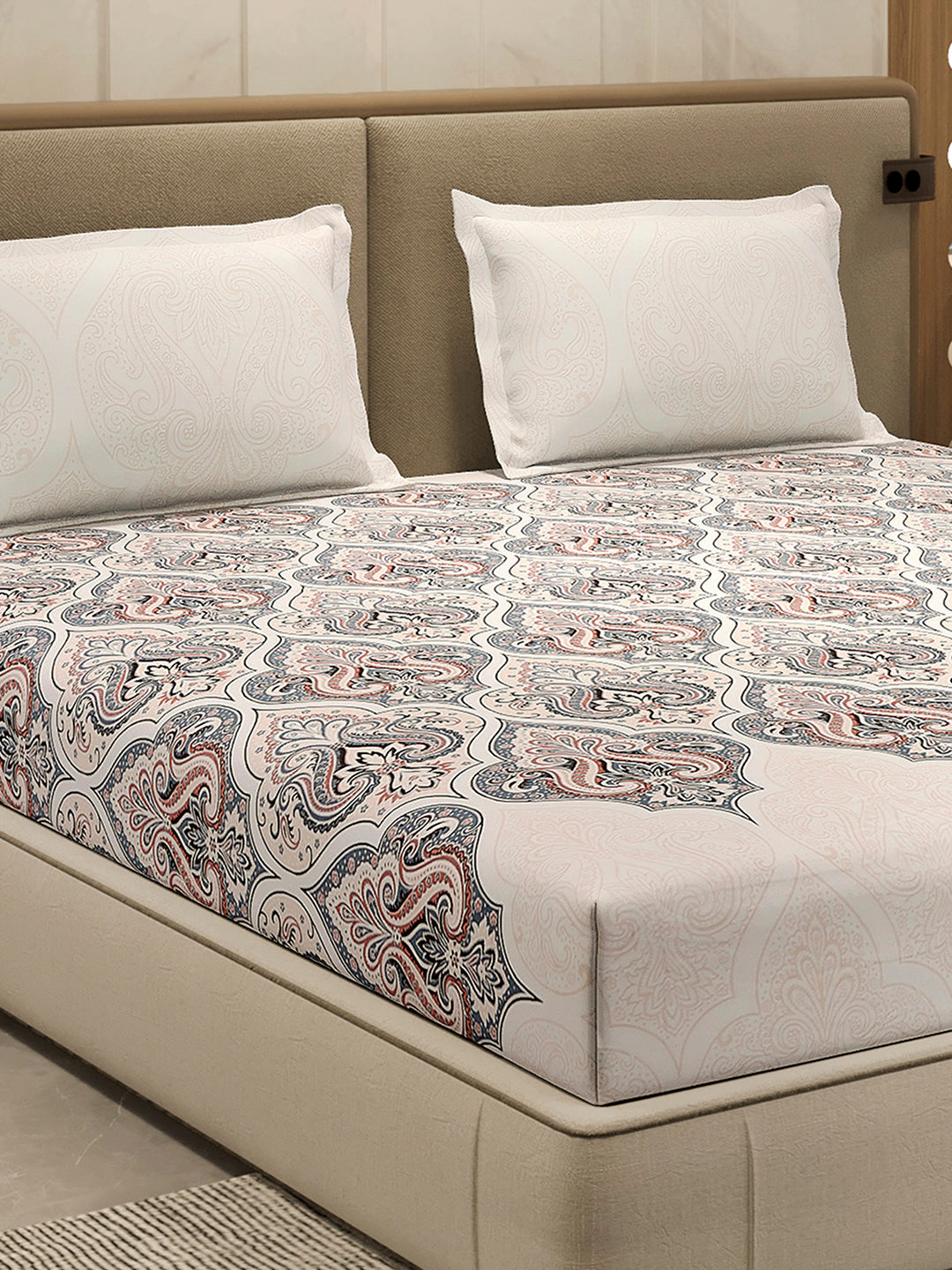 210 TC 100% Bamboo King 1 Bedsheet with 2 Pillow Cover (Eco-Ease)