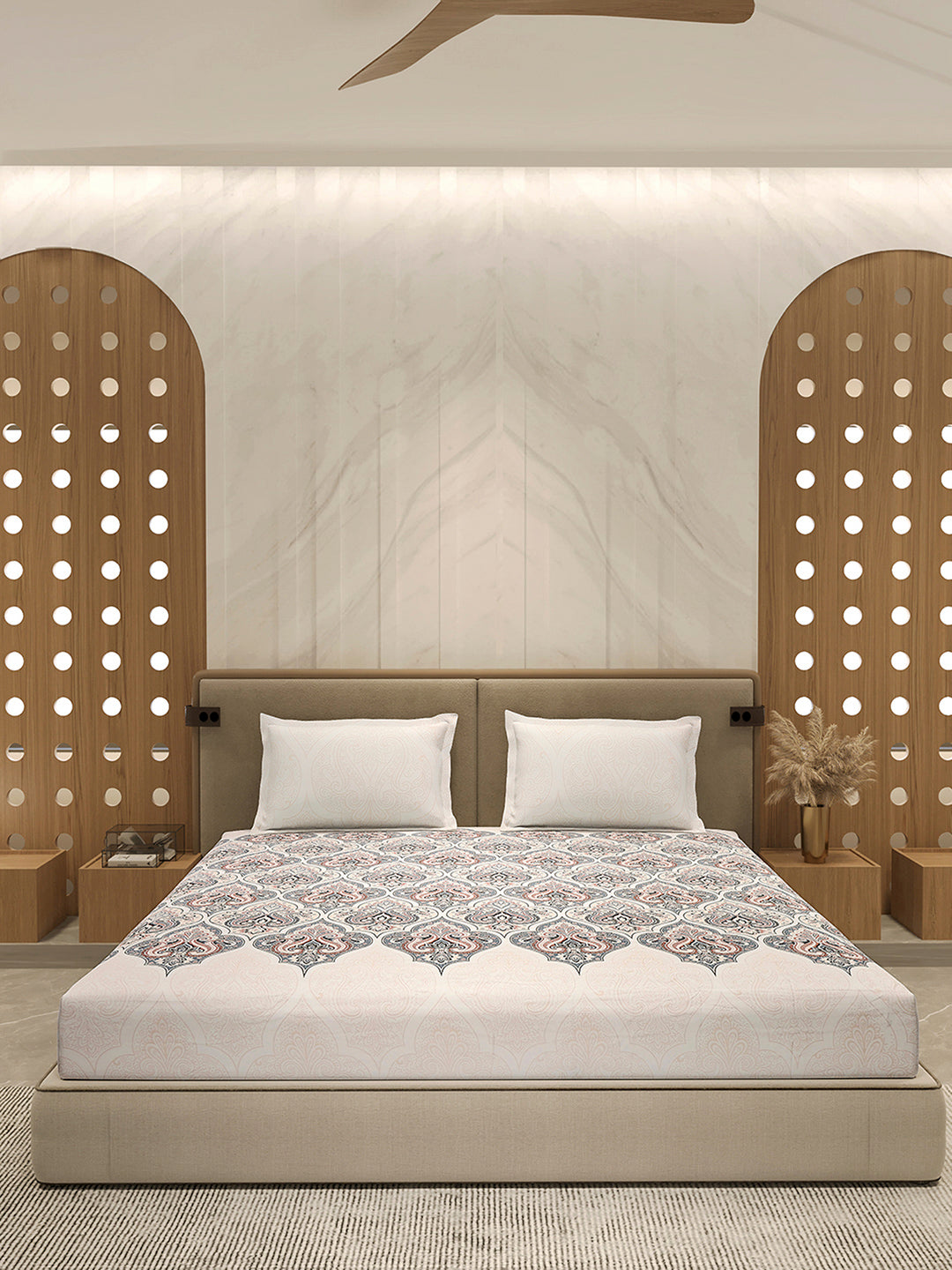 210 TC 100% Bamboo King 1 Bedsheet with 2 Pillow Cover (Eco-Ease)
