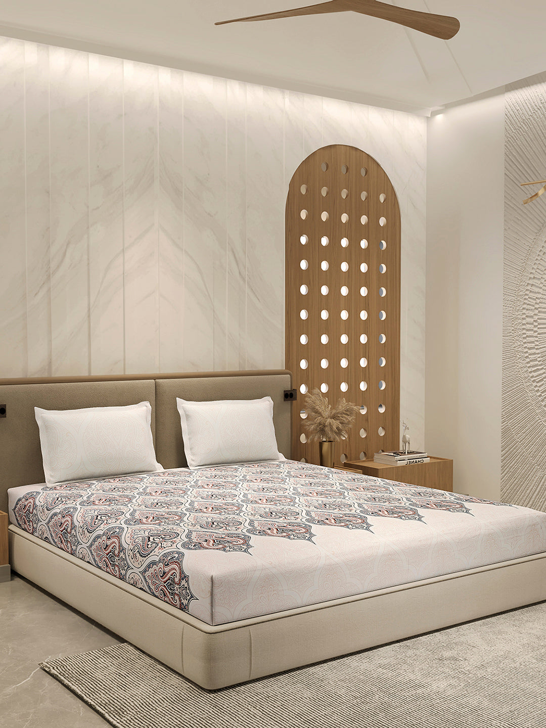 210 TC 100% Bamboo King 1 Bedsheet with 2 Pillow Cover (Eco-Ease)