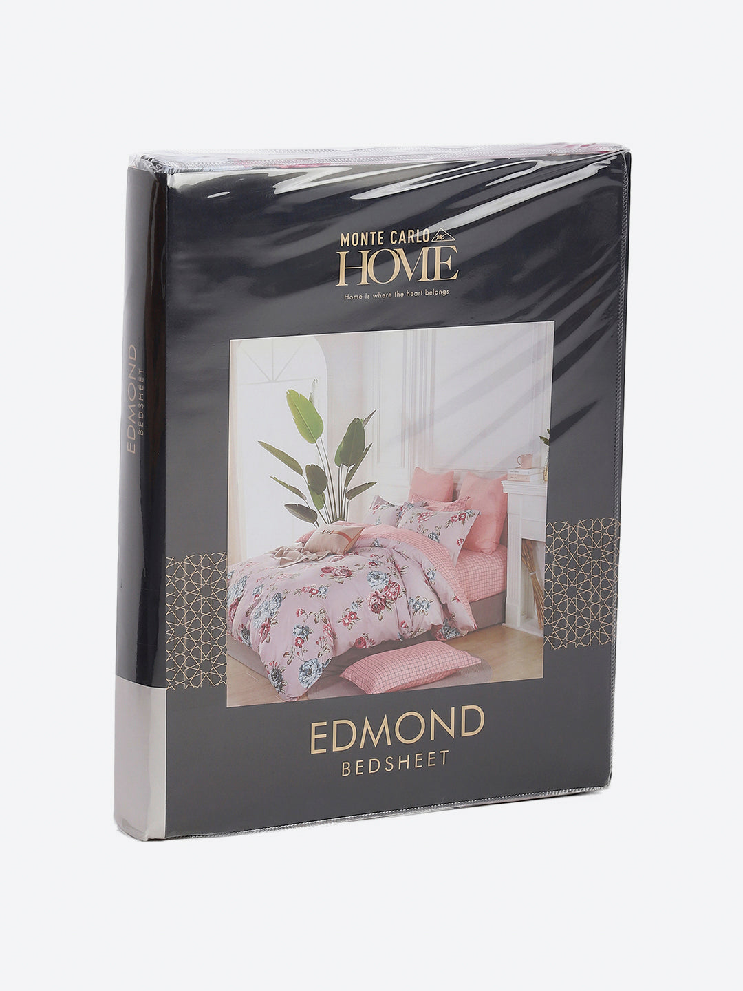 130 GSM Polyester King Size 1 Bedsheet with 2 Pillow Covers (Edmond)
