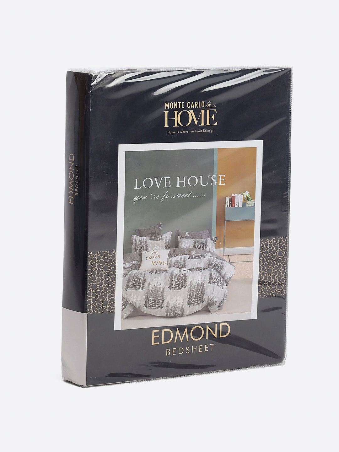 130 GSM Polyester King Size 1 Bedsheet with 2 Pillow Covers (Edmond)