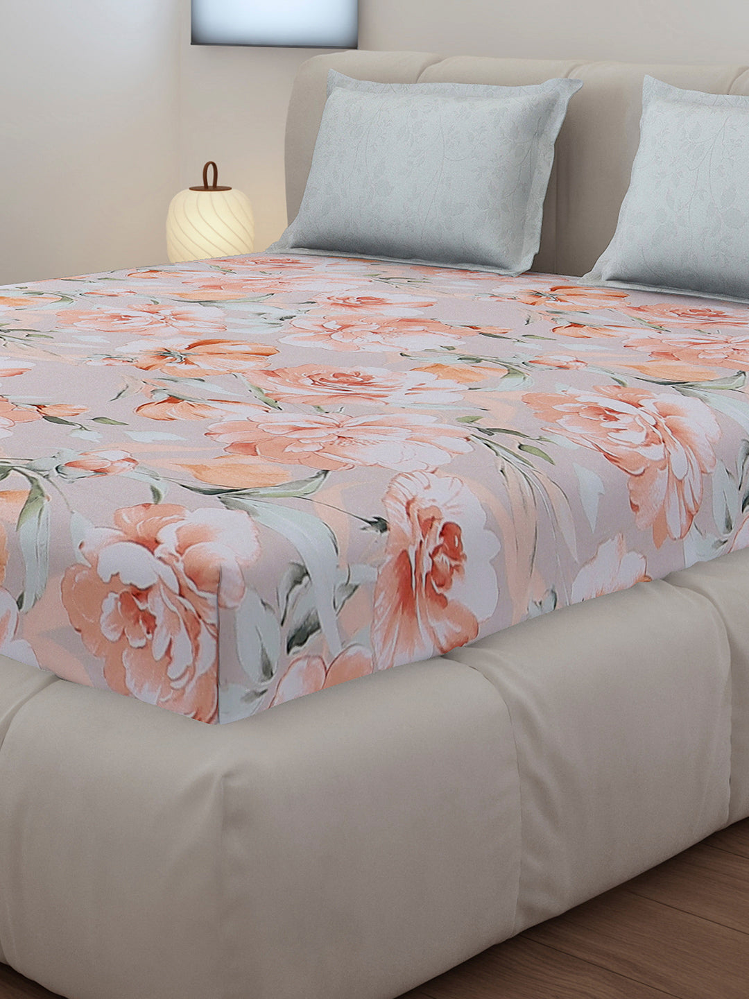 130 GSM Polyester King Size 1 Bedsheet with 2 Pillow Covers (Edmond)