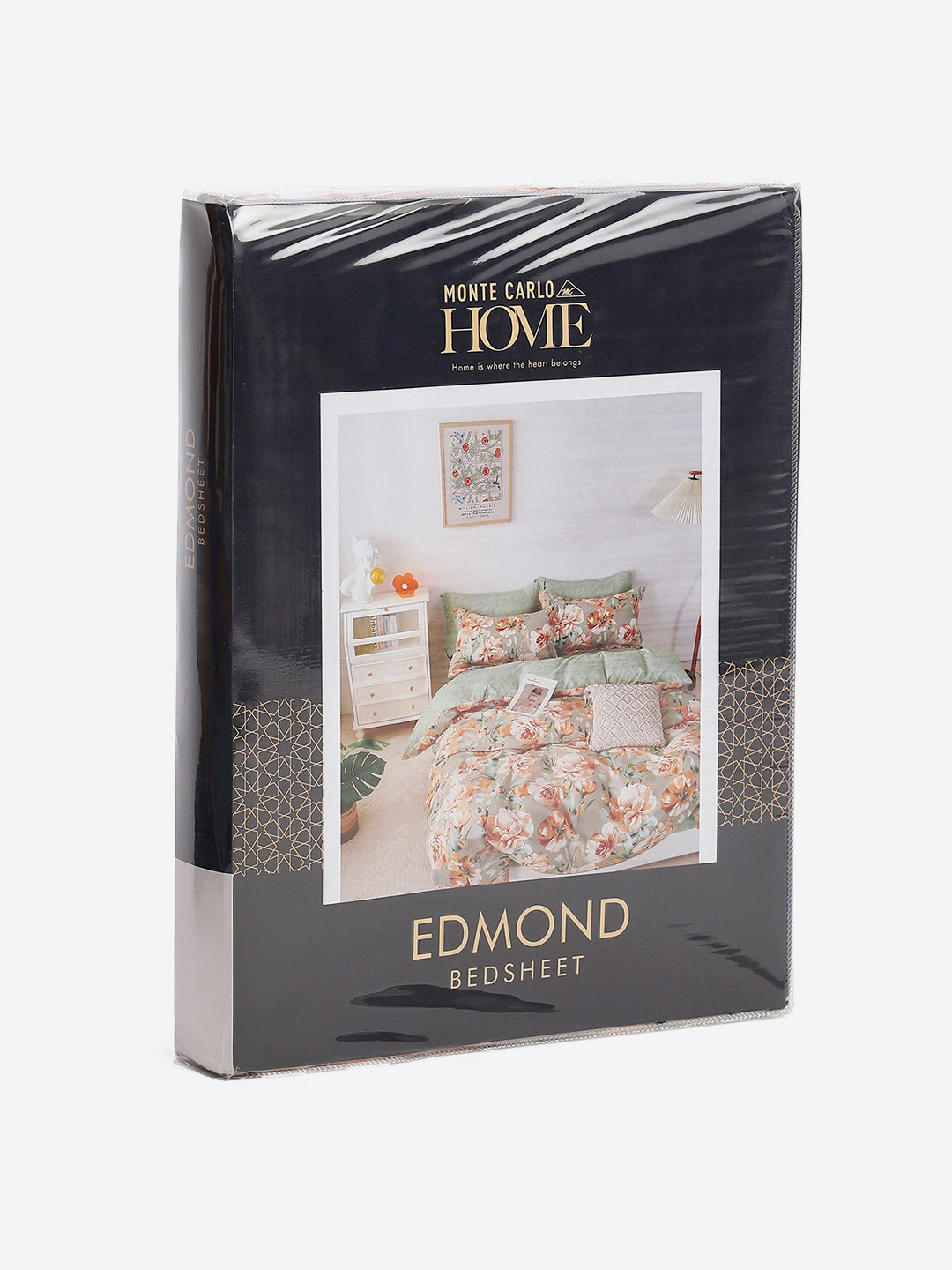 130 GSM Polyester King Size 1 Bedsheet with 2 Pillow Covers (Edmond)