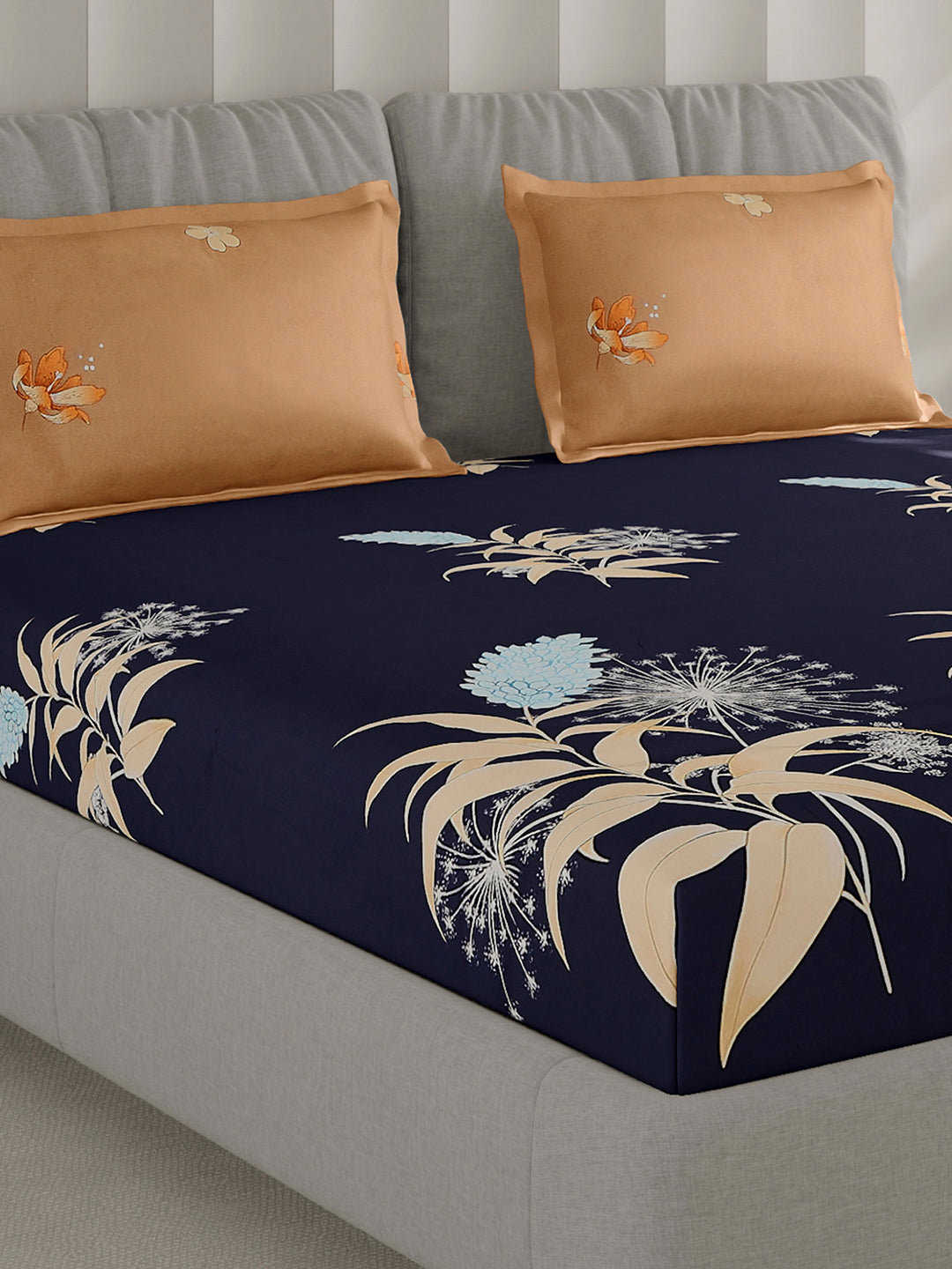 130 GSM Polyester Double Bed 1 Bedsheet with 2 Pillow Covers (Immortal)
