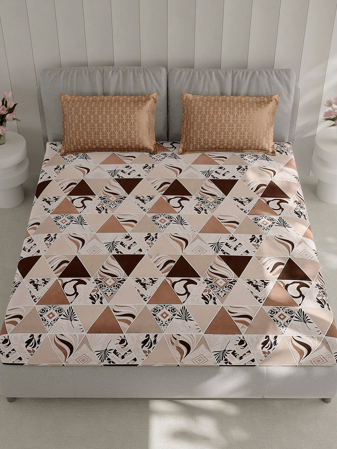 130 GSM Polyester Double Bed 1 Bedsheet with 2 Pillow Covers (Immortal)