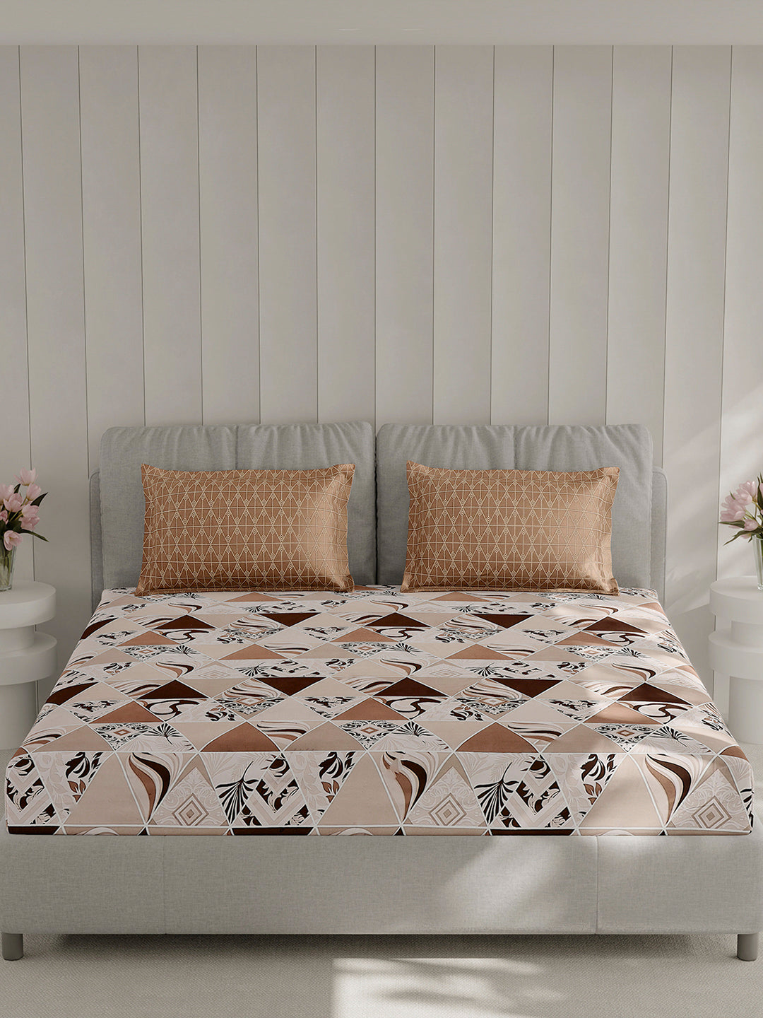 130 GSM Polyester Double Bed 1 Bedsheet with 2 Pillow Covers (Immortal)