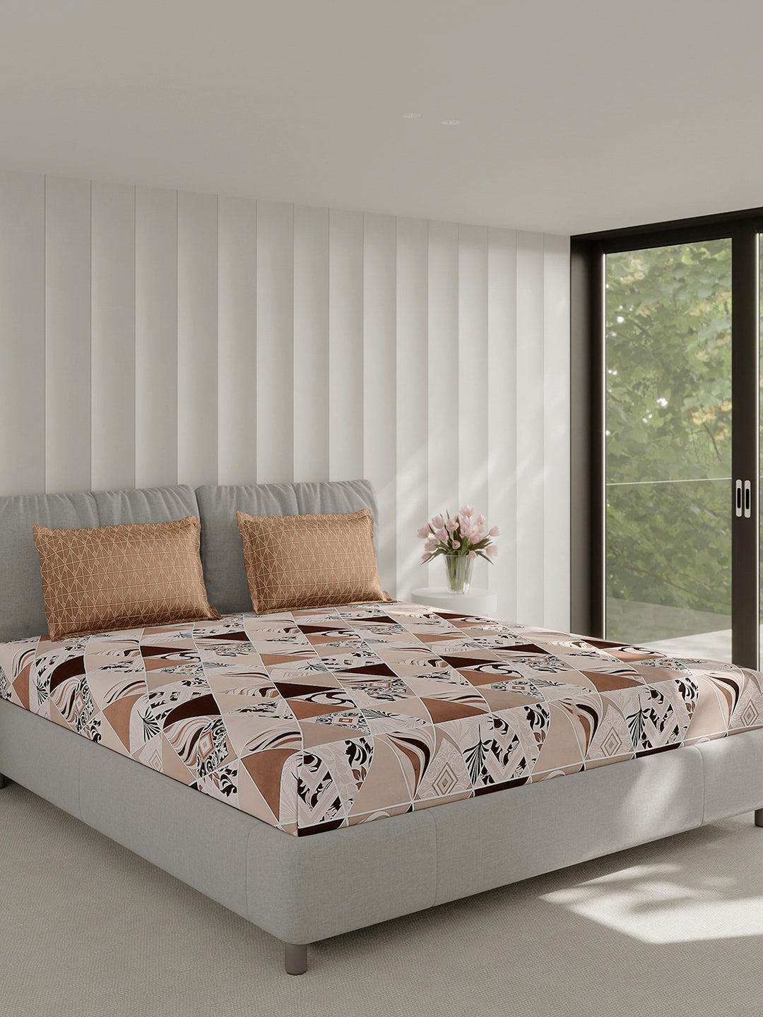 130 GSM Polyester Double Bed 1 Bedsheet with 2 Pillow Covers (Immortal)