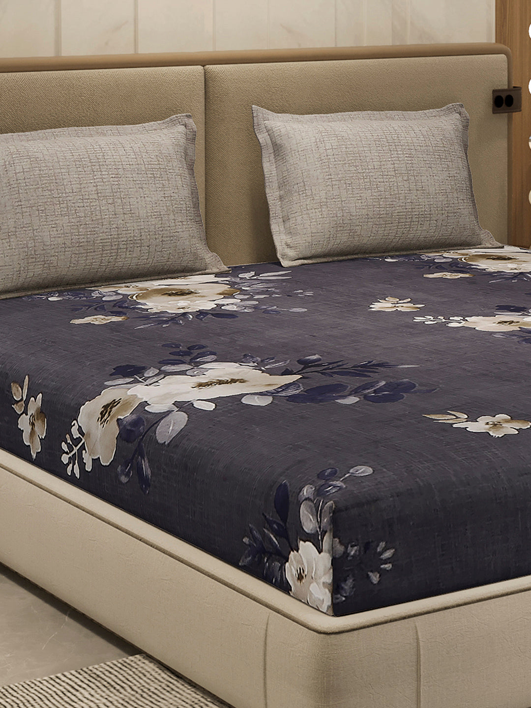 130 GSM Polyester Double Bed 1 Bedsheet with 2 Pillow Cover (Immortal)