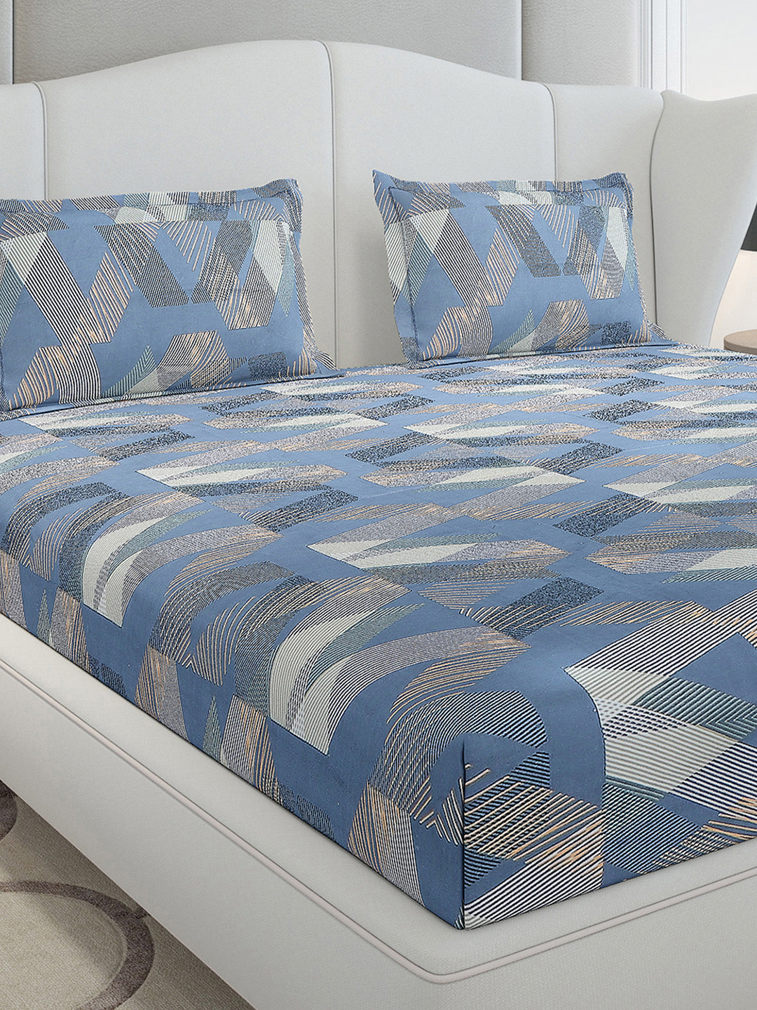 120 GSM Polyester Queen Size 1 Bedsheet with 2 Pillow Covers (Occasion)