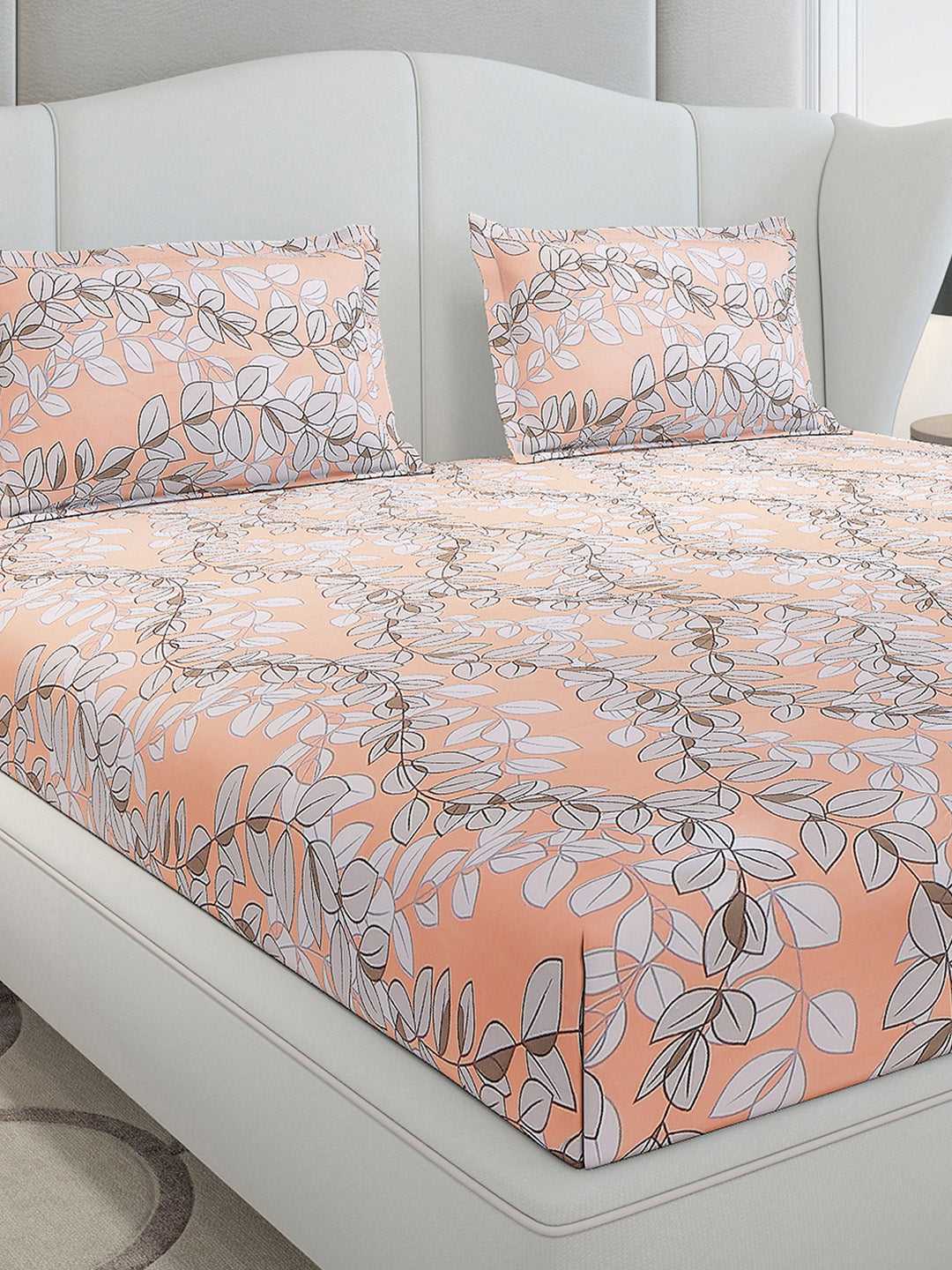 120 GSM Polyester Queen Size 1 Bedsheet with 2 Pillow Covers (Occasion)