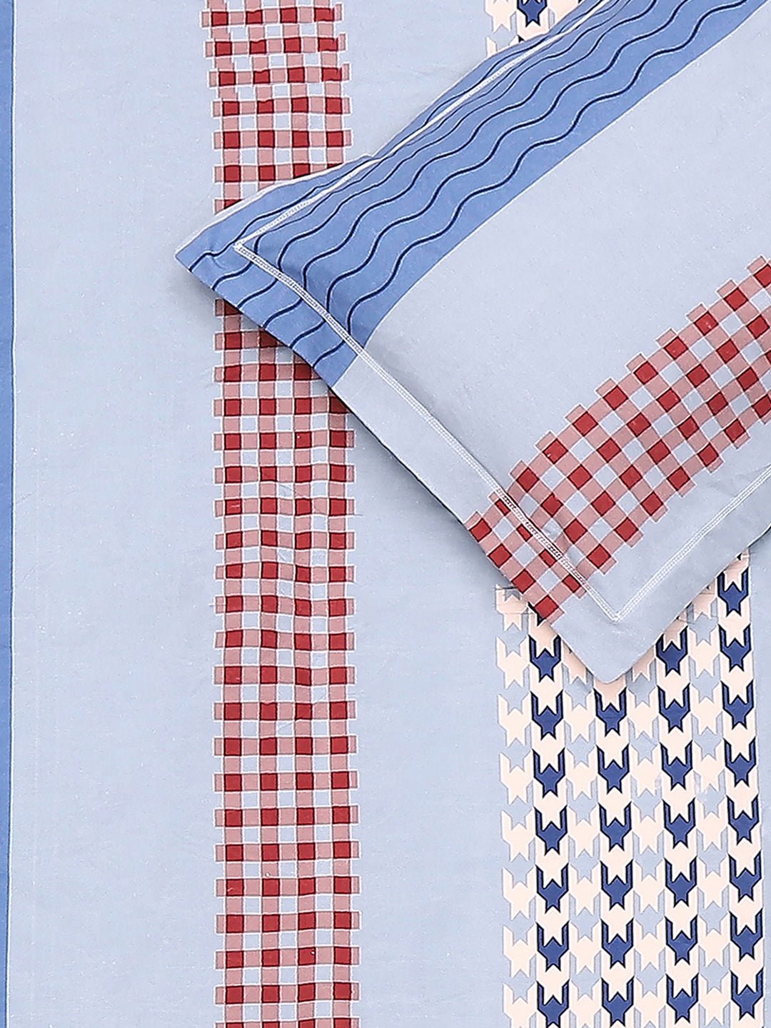 120 GSM Polyester Queen Size 1 Bedsheet with 2 Pillow Covers (Occasion)