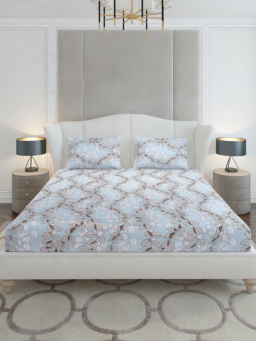 120 GSM Polyester Queen Size 1 Bedsheet with 2 Pillow Covers (Occasion)