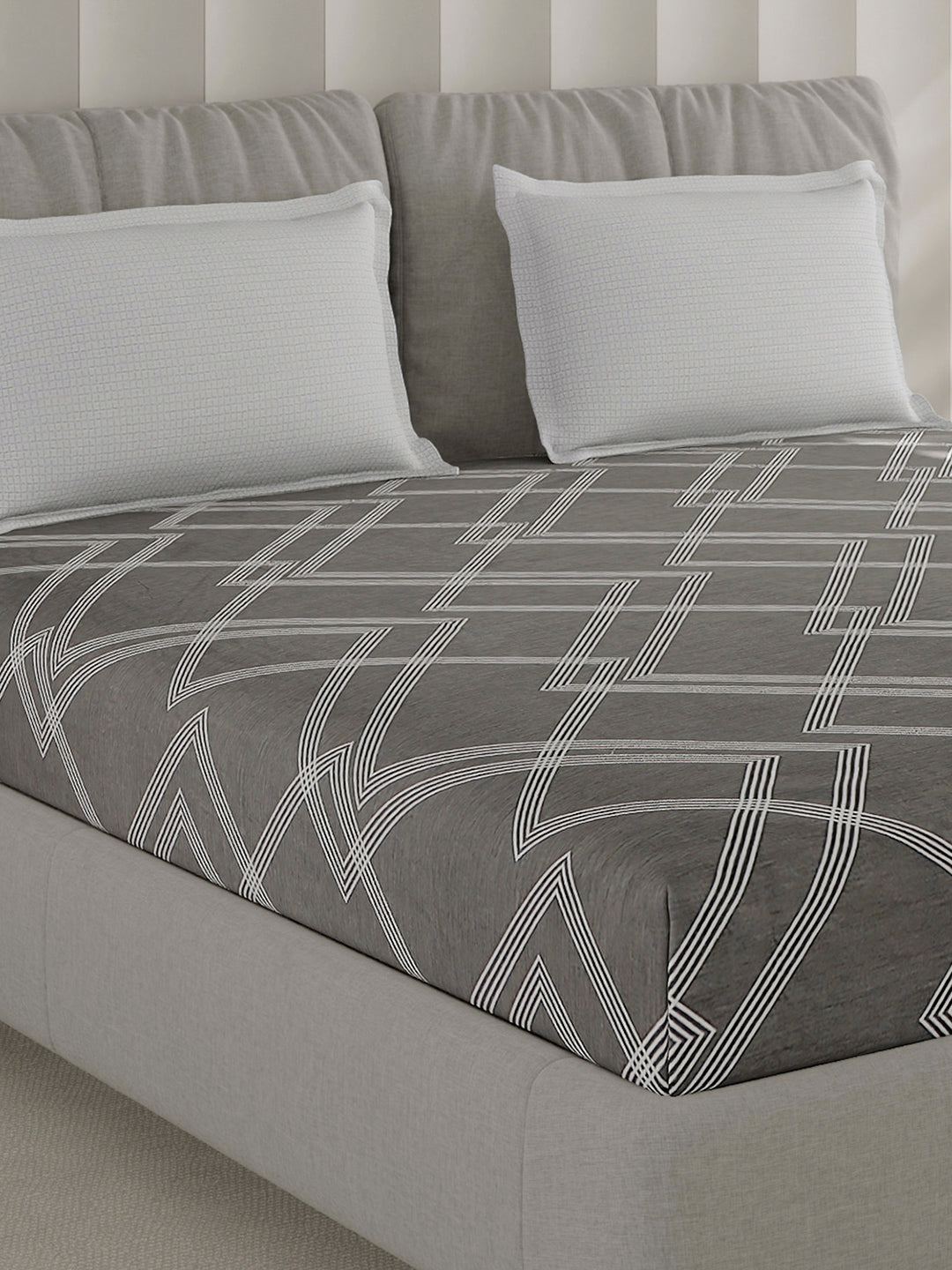 210 TC Cotton Double Bed 1 Bedsheet with 2 Pillow Covers (Ramona)
