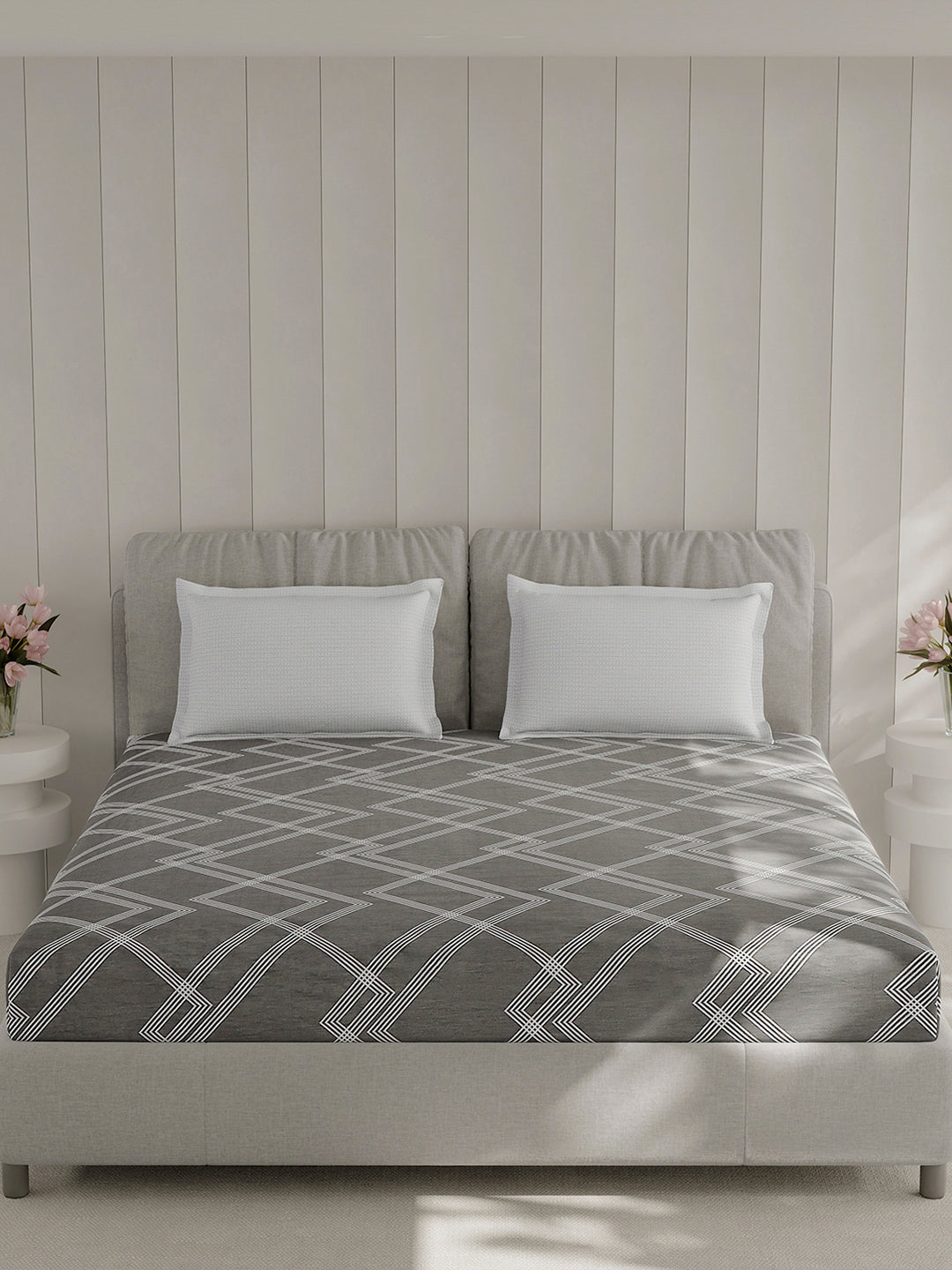 210 TC Cotton Double Bed 1 Bedsheet with 2 Pillow Covers (Ramona)