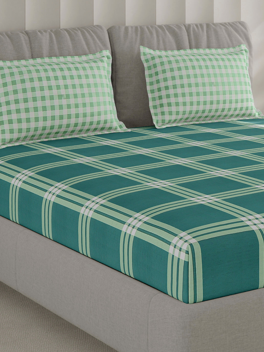 210 TC Cotton Double Bed 1 Bedsheet with 2 Pillow Covers (Ramona)