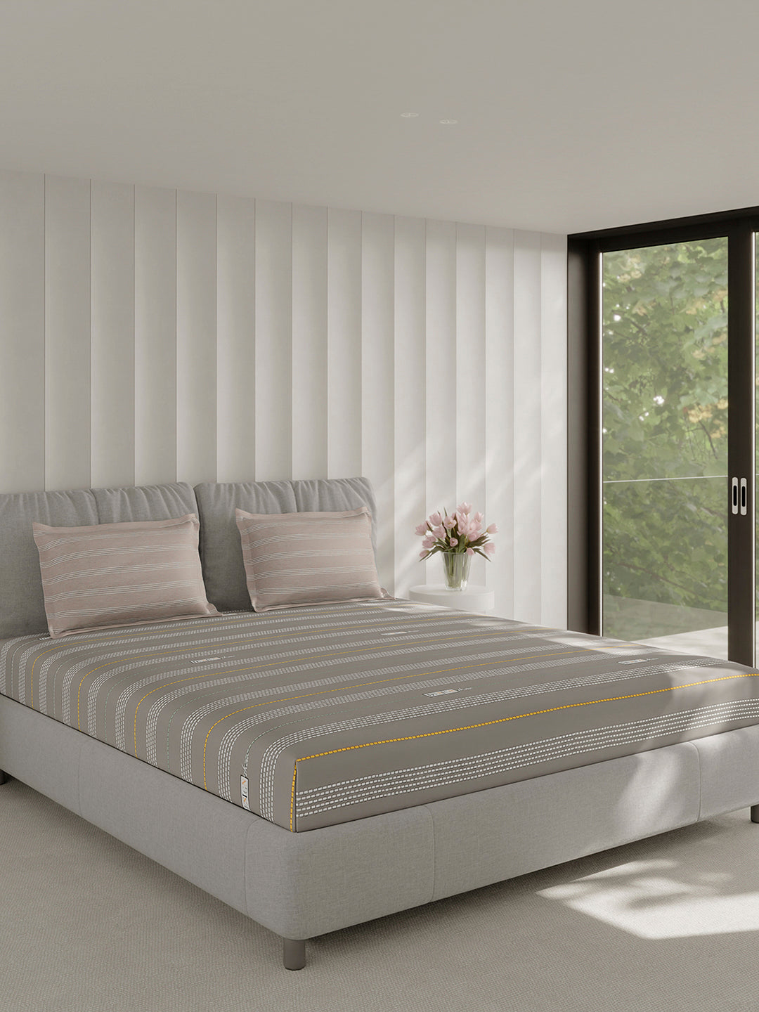 210 TC Cotton Double Bed 1 Bedsheet with 2 Pillow Covers (Ramona)