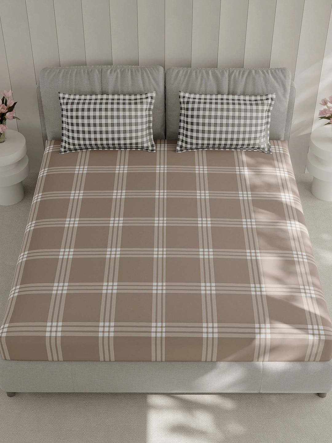 210 TC Cotton Double Bed 1 Bedsheet with 2 Pillow Covers (Ramona)