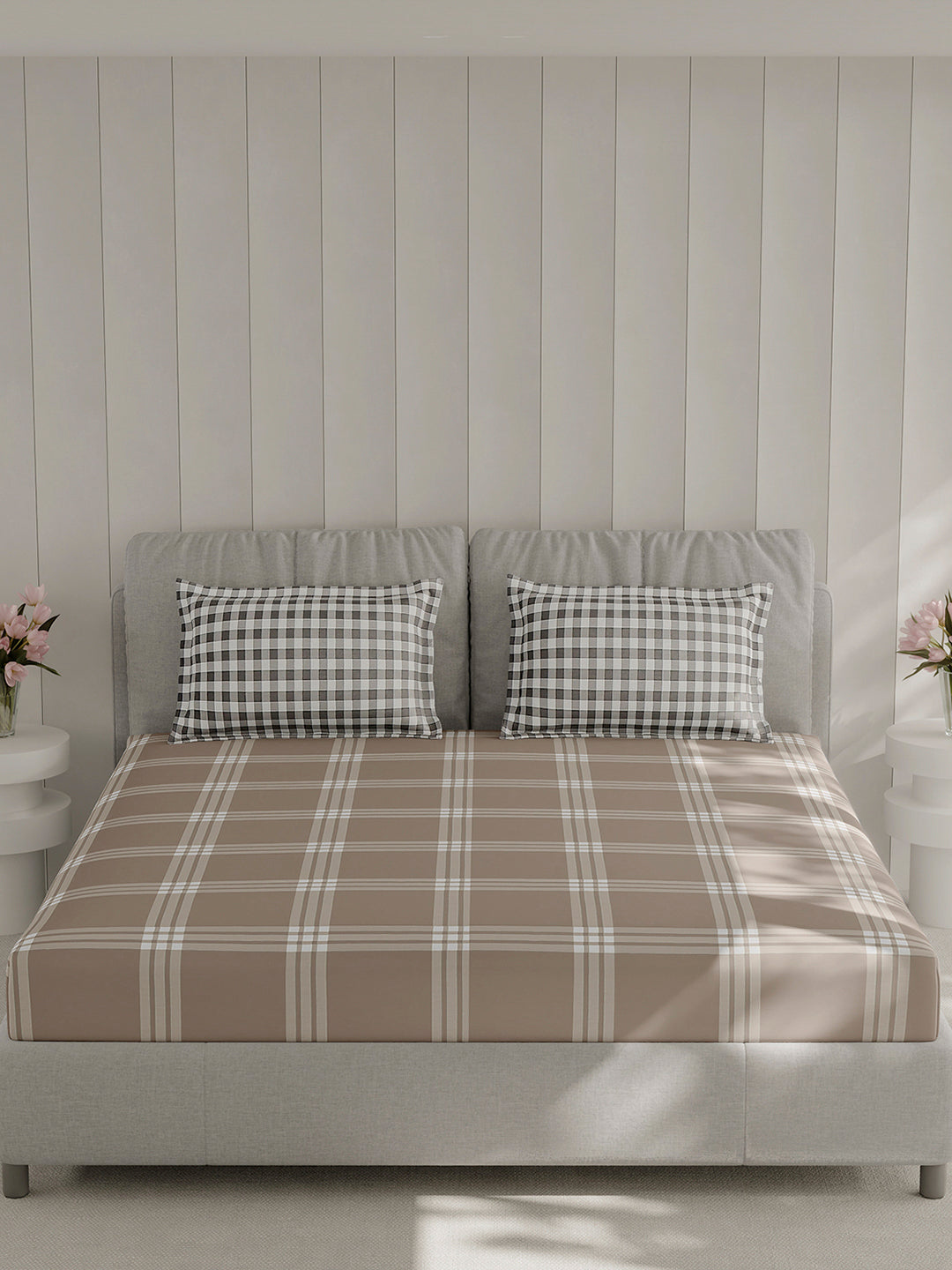210 TC Cotton Double Bed 1 Bedsheet with 2 Pillow Covers (Ramona)