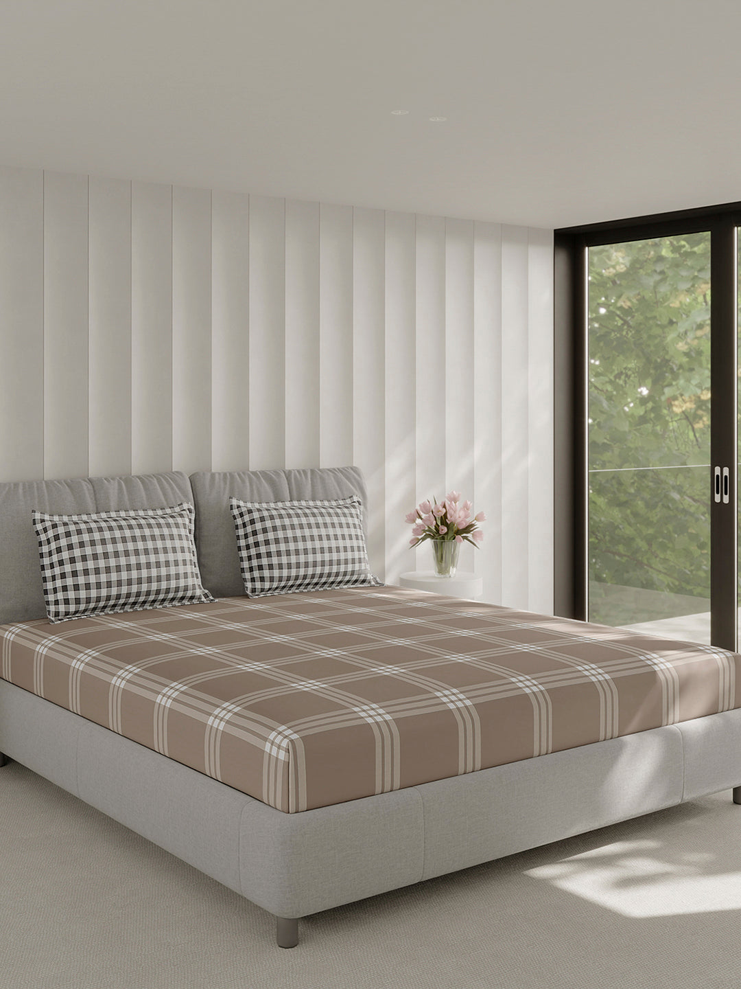 210 TC Cotton Double Bed 1 Bedsheet with 2 Pillow Covers (Ramona)