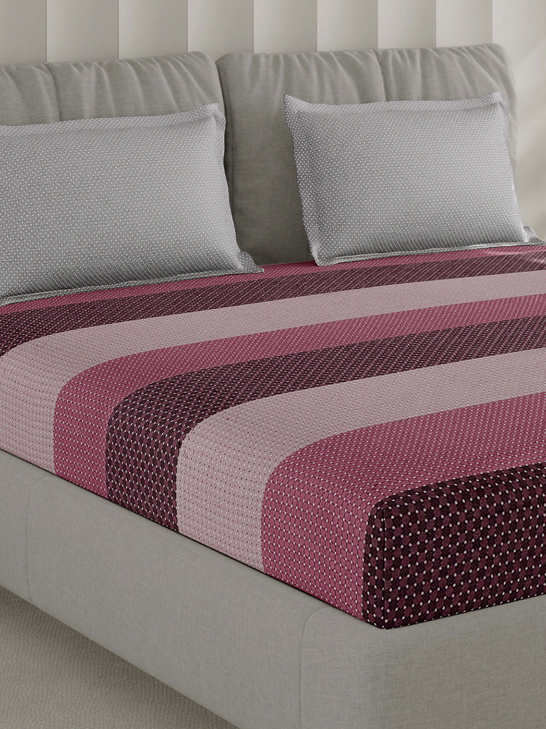 210 TC Cotton Double Bed 1 Bedsheet with 2 Pillow Covers (Ramona)